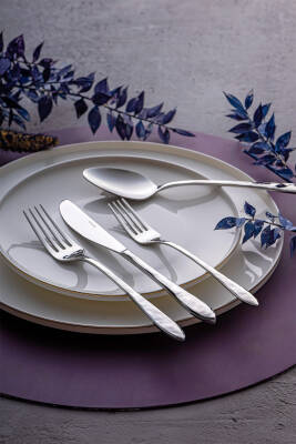 Akasya 24 Parça 6 Kişilik Kutulu Çatal Kaşık Bıçak Takımı - 2