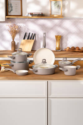 Crystal 11 Parça Tencere Seti Bej