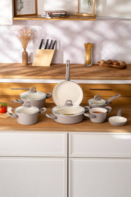 Crystal 11 Parça Tencere Seti Bej - 4