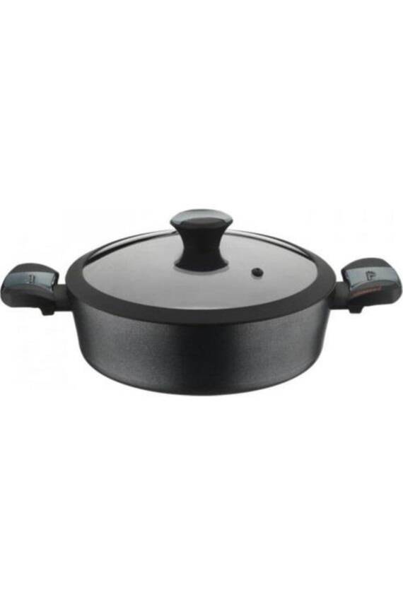 Diamond 28 Cm Siyah Granit Basık Tencere - 1