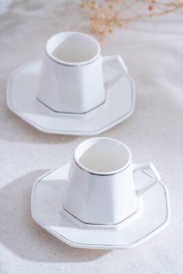 Elara Silver 6 Kişilik Kahve Fincanı Takımı - 90 ml - 2