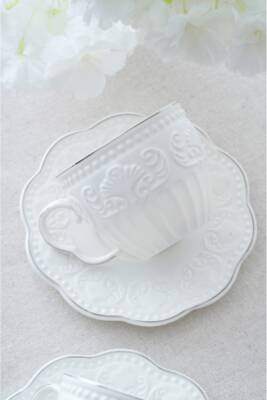 Fiona Gümüş 6 Kişilik Çay Fincan Takımı SYT-06063