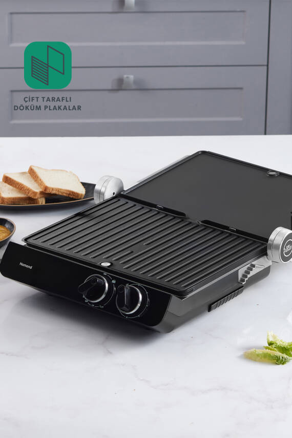 Grilliant 1342h 3 In 1 Inox Gövde Çift Taraflı Xl Döküm Plaka Tost Ve Izgara Makinesi - 4
