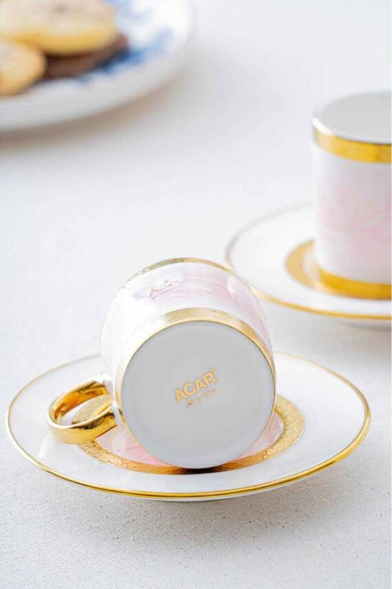 HXF-06860 Lanthe Lone Pembe 6lı Kahve Fincanı Takımı - 2