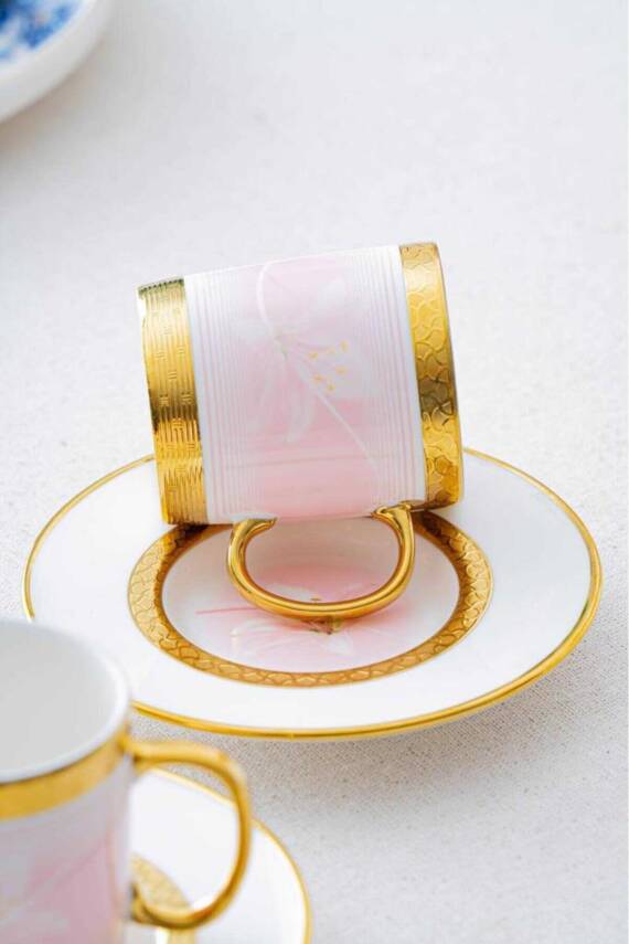 HXF-06860 Lanthe Lone Pembe 6lı Kahve Fincanı Takımı - 3