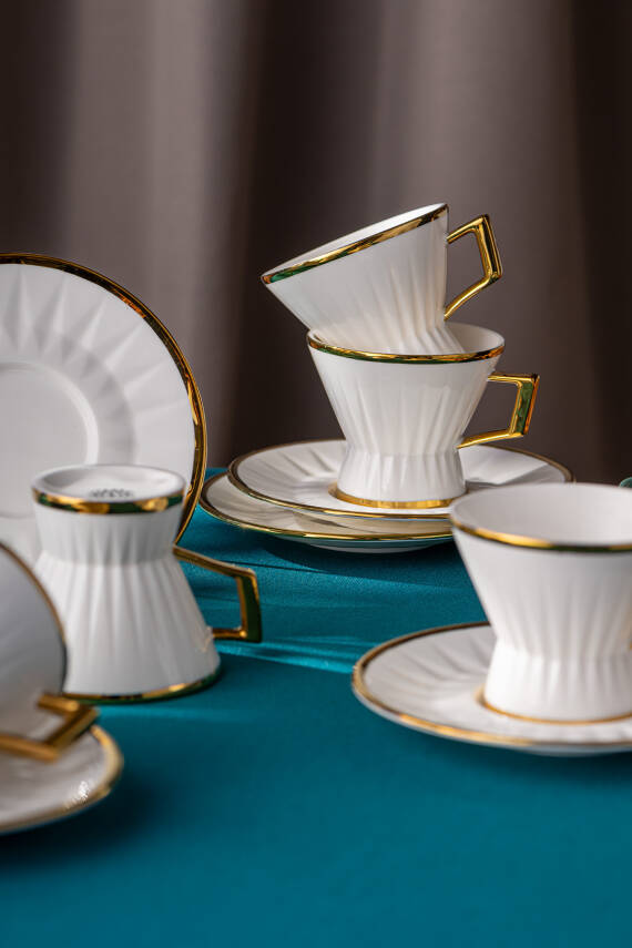 İstanbul Porselen Aşiyan 6 Kişilik Kahve Fincan Takımı - 3