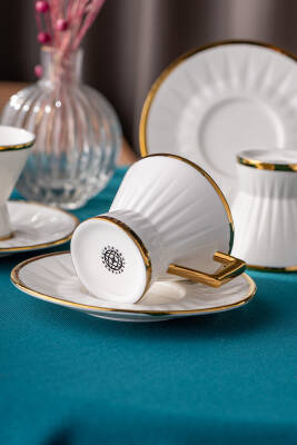 İstanbul Porselen Aşiyan 6 Kişilik Kahve Fincan Takımı - 6