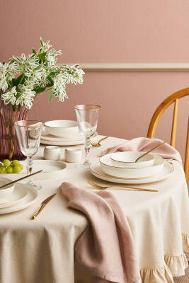 Sade 29 Parça Yemek Takımı Gold