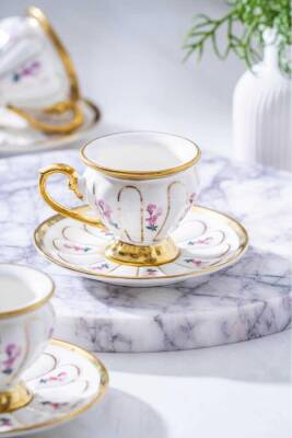 Scarlet Beyaz 6lı Kahve Fincan Takımı KAI-06834