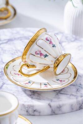 Scarlet Beyaz 6lı Kahve Fincan Takımı KAI-06834 - 2