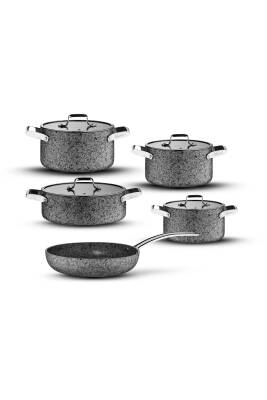 Stone-h 9 Parça Çizilmez Yanmaz Yapışmaz Indüksiyon Tencere Seti